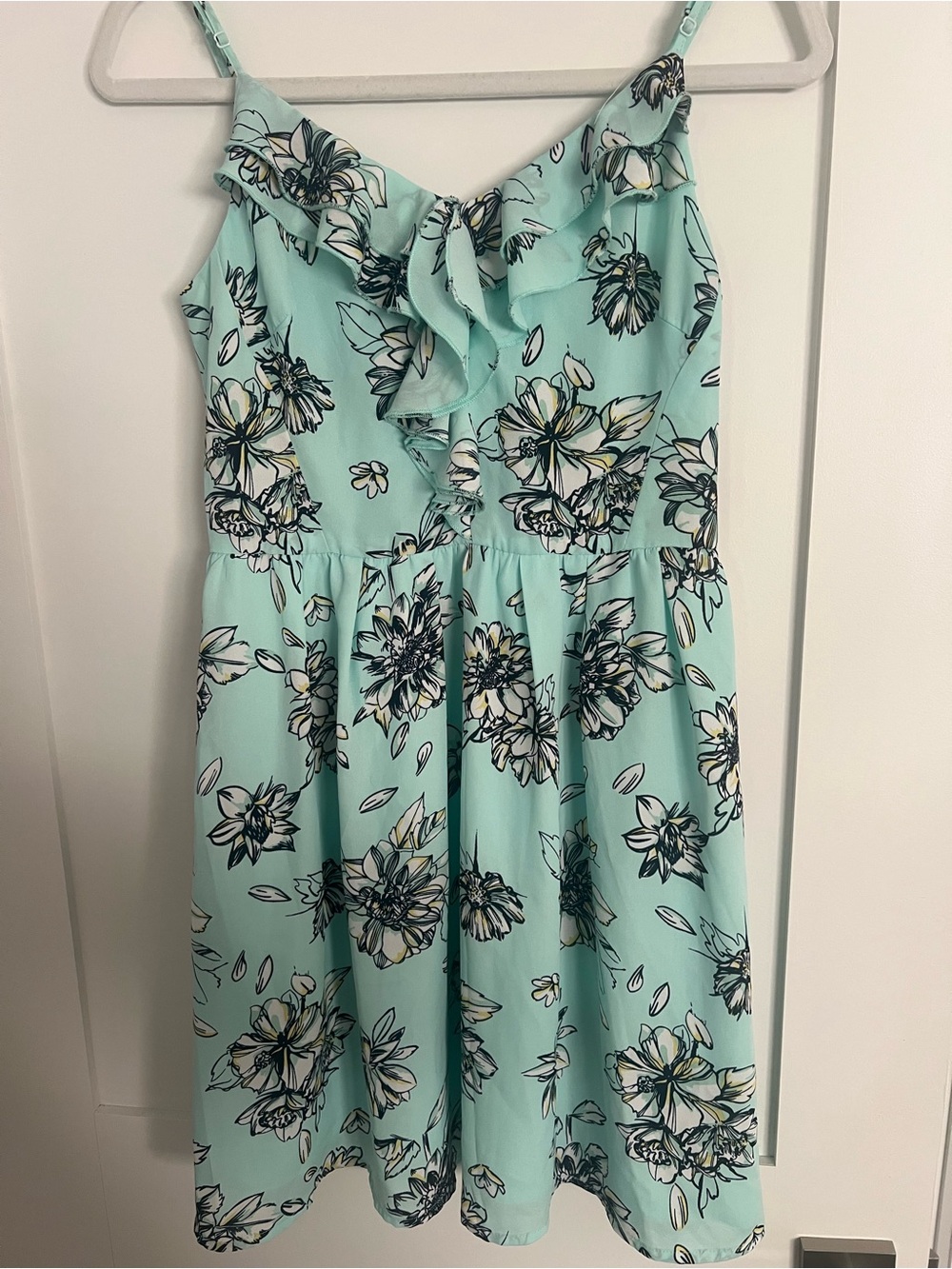 Dynamite Mint Floral Ruffle Mini Dress